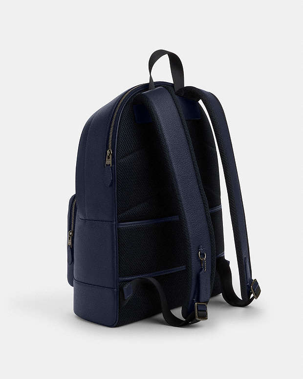 West Backpack With Varsity Stripe Gunmetal-Midnight Navy Multi Gunmetal-Midnight Navy Multi