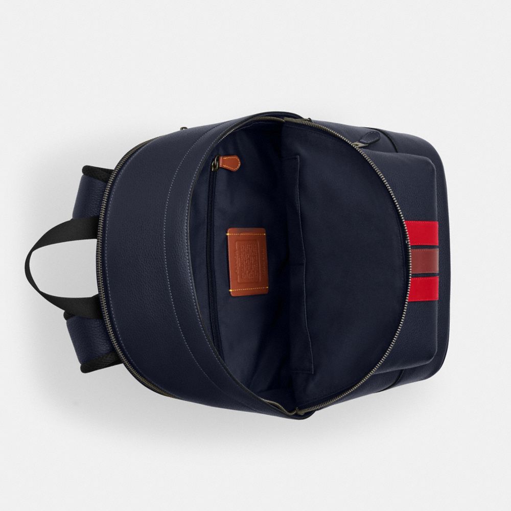 West Backpack With Varsity Stripe Gunmetal-Midnight Navy Multi Gunmetal-Midnight Navy Multi