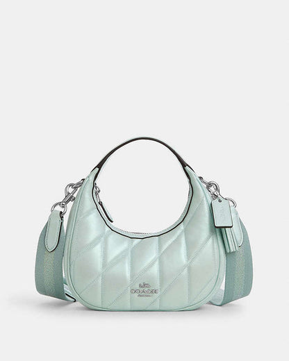 Carmen Mini Crossbody Bag Pearlized Leather-Silver-Green Pearlized Leather-Silver-Green