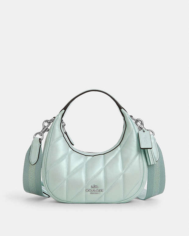Carmen Mini Crossbody Bag Pearlized Leather-Silver-Green Pearlized Leather-Silver-Green