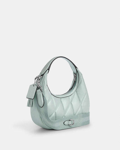 Carmen Mini Crossbody Bag Pearlized Leather-Silver-Green Pearlized Leather-Silver-Green