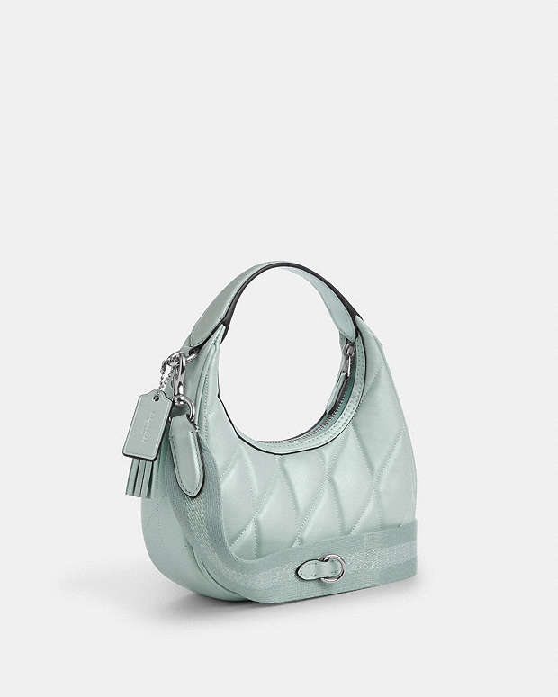 Carmen Mini Crossbody Bag Pearlized Leather-Silver-Green Pearlized Leather-Silver-Green