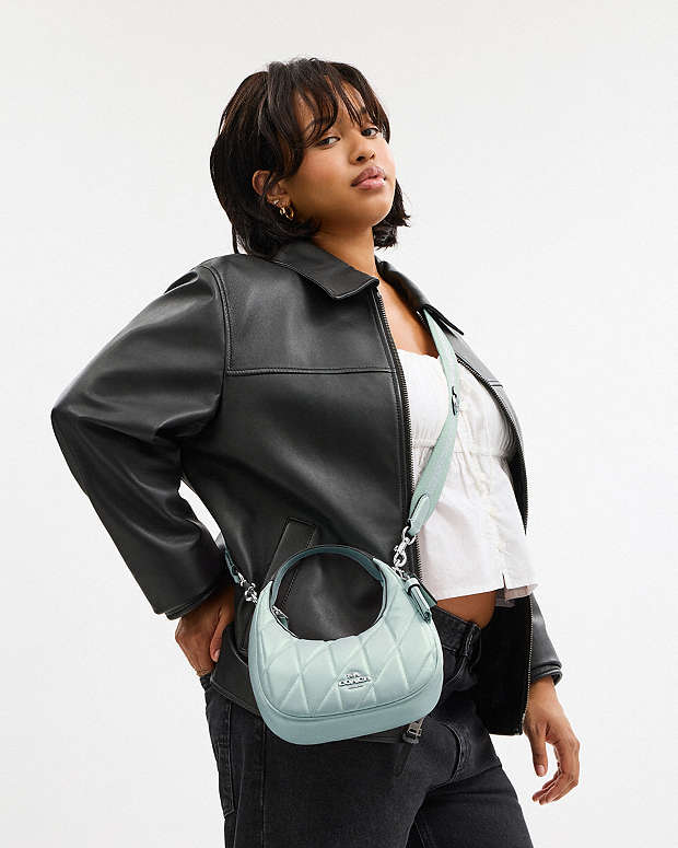 Carmen Mini Crossbody Bag Pearlized Leather-Silver-Green Pearlized Leather-Silver-Green