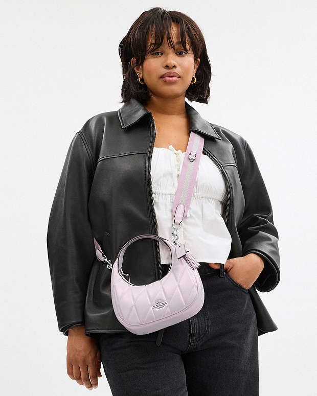 Carmen Mini Crossbody Bag Pearlized Leather-Silver-Pink Pearlized Leather-Silver-Pink