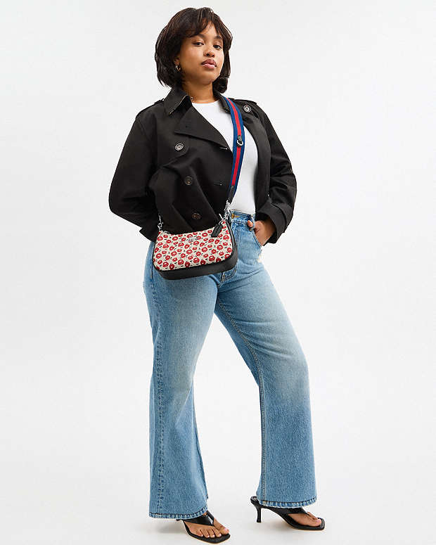 Teri Shoulder Bag With Floral Print Silver-Chalk-Black Multi Silver-Chalk-Black Multi