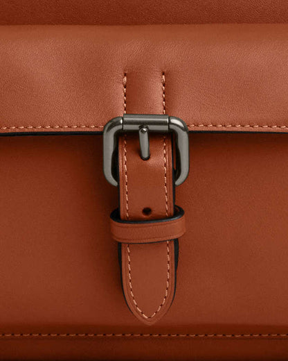 Warner Crossbody Bag Smooth Leather-Gunmetal-Tan Smooth Leather-Gunmetal-Tan