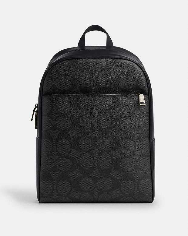 Owen Backpack In Signature Canvas Signature Canvas-Gunmetal-Charcoal-Black Signature Canvas-Gunmetal-Charcoal-Black