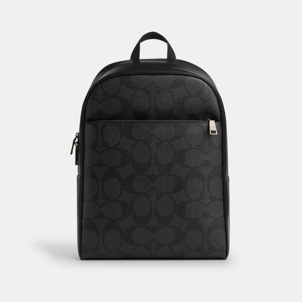 Owen Backpack In Signature Canvas Signature Canvas-Gunmetal-Charcoal-Black Signature Canvas-Gunmetal-Charcoal-Black