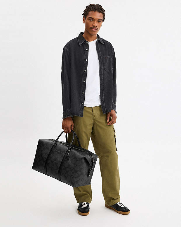 Trekker Bag 52 In Signature Canvas Signature Canvas-Gunmetal-Charcoal-Black Signature Canvas-Gunmetal-Charcoal-Black