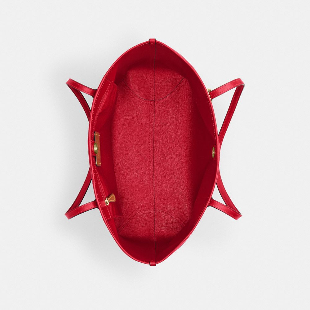 City Tote Bag In Signature Canvas With Coach Graphic Im-Denim-Bold Red Im-Denim-Bold Red