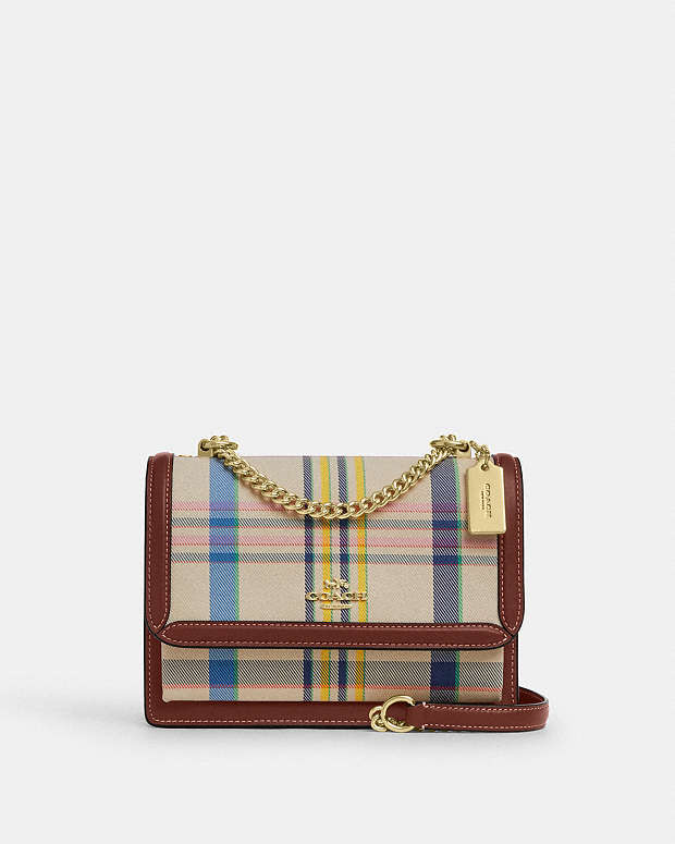 Klare Crossbody Bag With Plaid Print Im-Dark Natural Multi Im-Dark Natural Multi