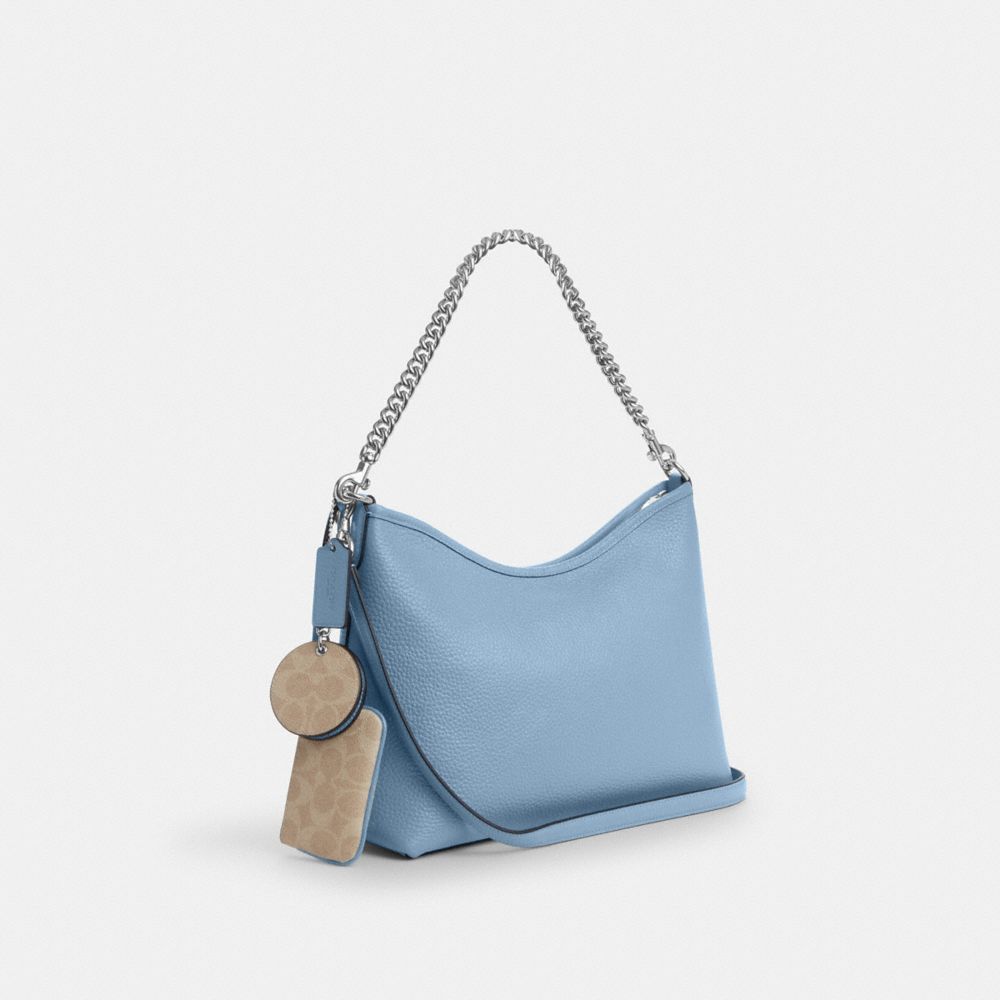 Laurel Shoulder Bag With Mirror Charm And Pouch Pebbled Leather-Sv-Pool-Sand Pebbled Leather-Sv-Pool-Sand