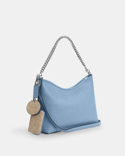 Laurel Shoulder Bag With Mirror Charm And Pouch Pebbled Leather-Sv-Pool-Sand Pebbled Leather-Sv-Pool-Sand