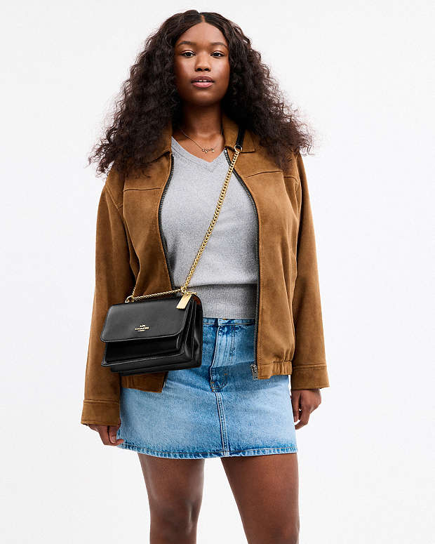 Klare Crossbody Bag Calf Leather-Gold-Black Calf Leather-Gold-Black
