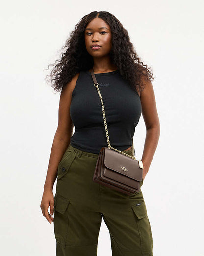 Klare Crossbody Bag Calf Leather-Gold-Dark Stone Calf Leather-Gold-Dark Stone