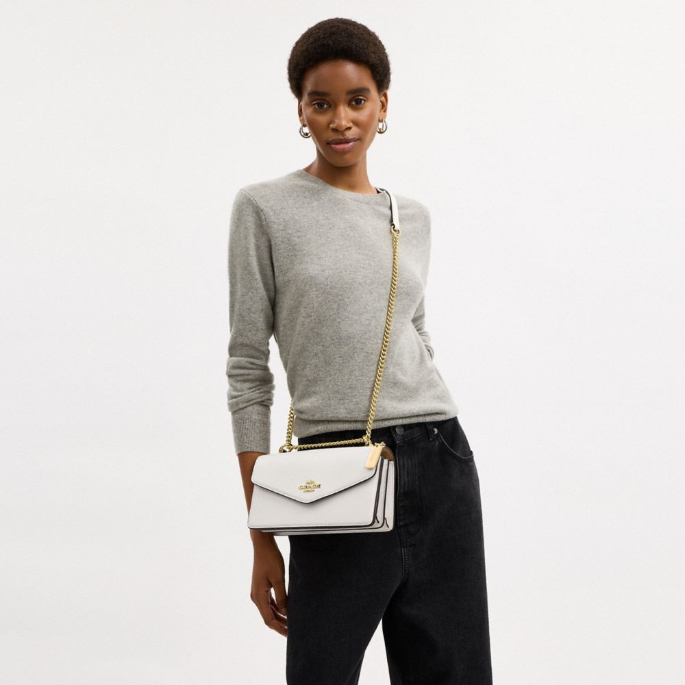 Coach Klare Envelope Crossbody Bag Gold Chalk