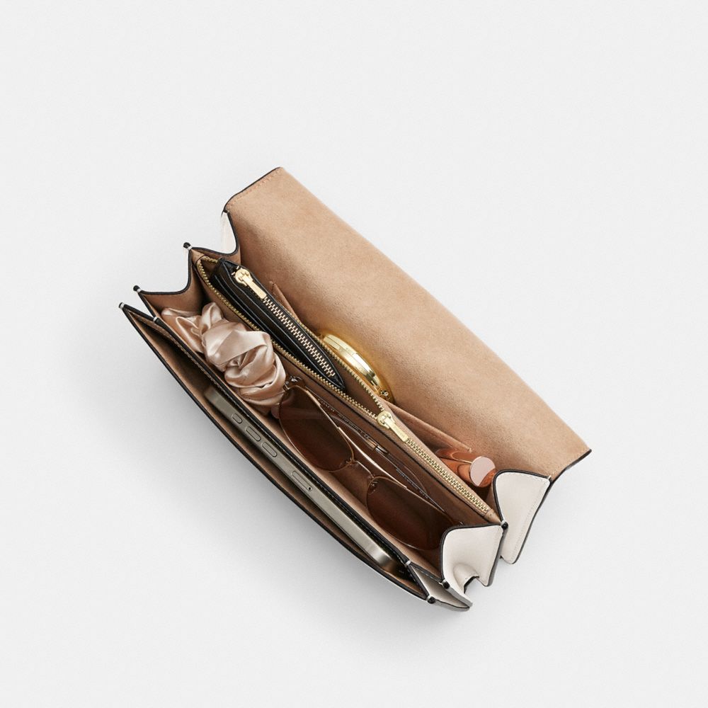 Coach Klare Envelope Crossbody Bag Gold Chalk