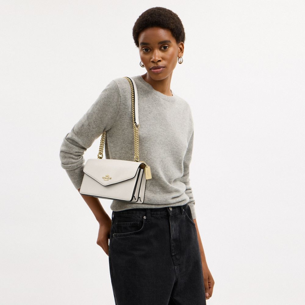 Coach Klare Envelope Crossbody Bag Gold Chalk