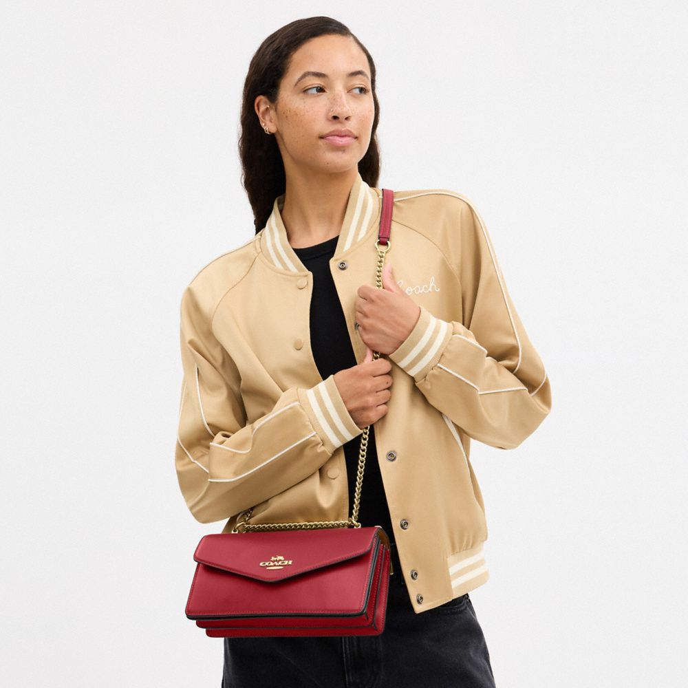 Coach Klare Envelope Crossbody Bag Gold True Red