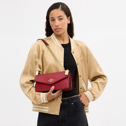 Coach Klare Envelope Crossbody Bag Gold True Red
