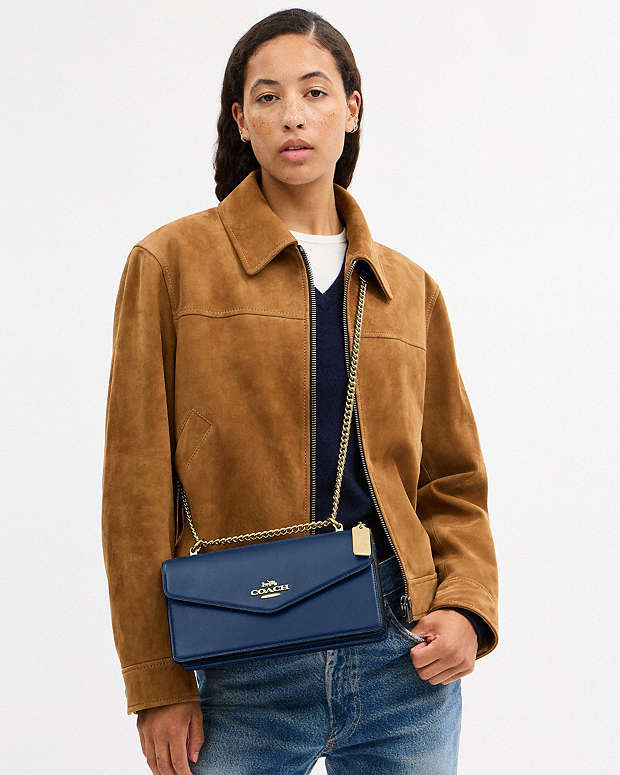 Klare Envelope Crossbody Bag Gold-Deep Blue Gold-Deep Blue