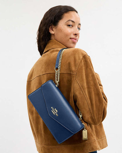 Klare Envelope Crossbody Bag Gold-Deep Blue Gold-Deep Blue
