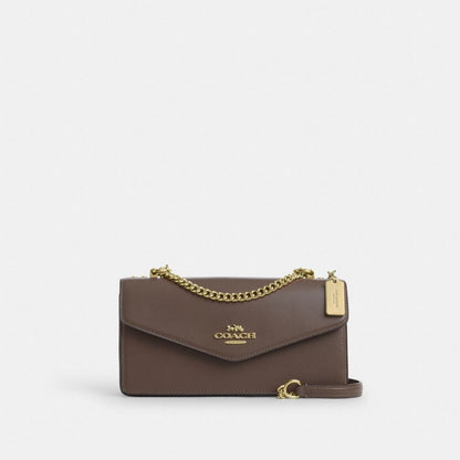 Coach Klare Envelope Crossbody Bag Gold Dark Stone