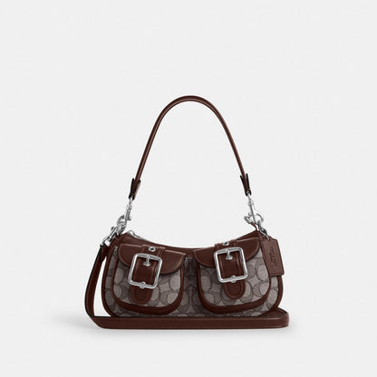 Coach Ashton Bag In Signature Jacquard Silver Oak Maple