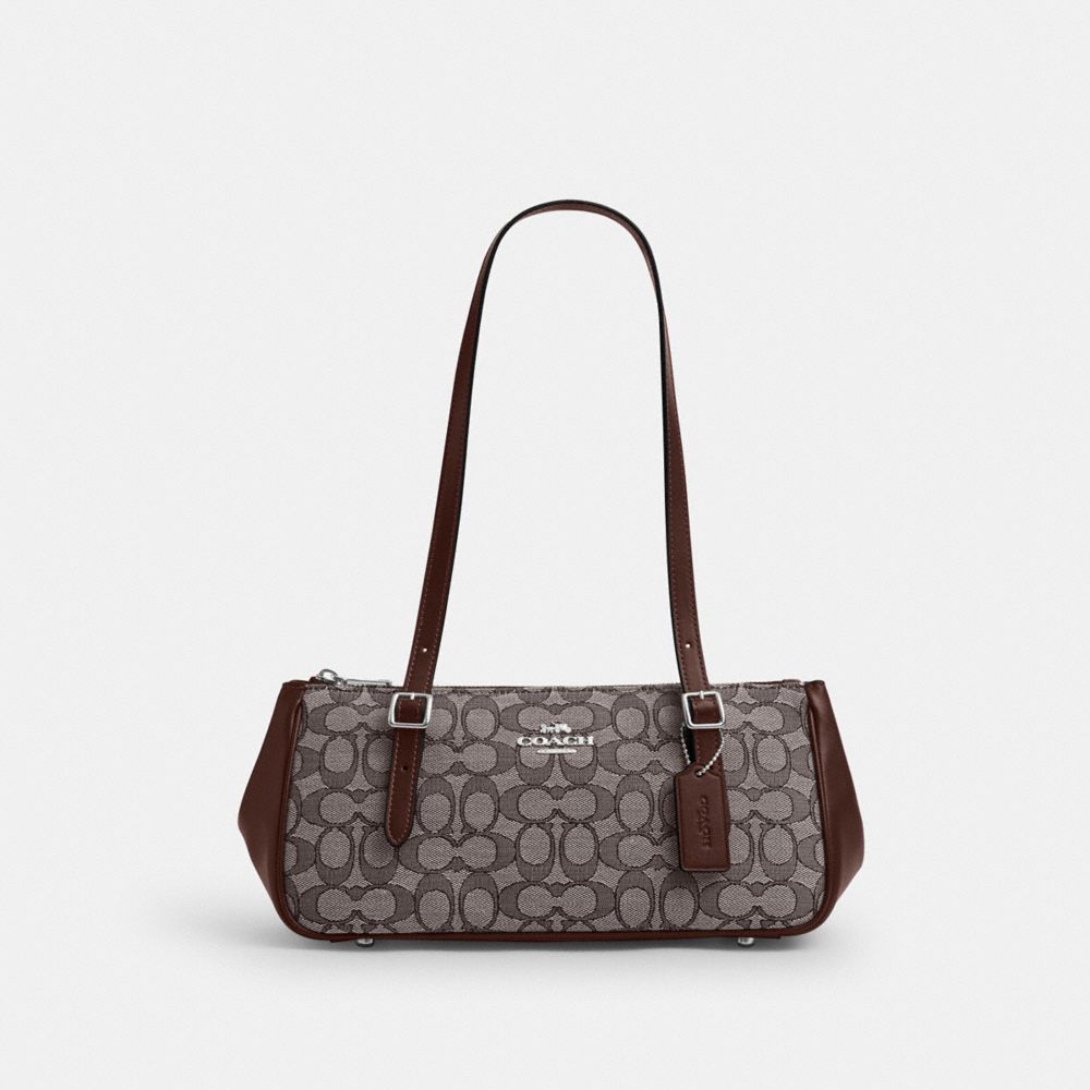 Coach Asher Shoulder Bag In Signature Jacquard Silver Oak Maple
