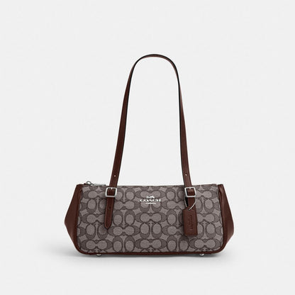 Coach Asher Shoulder Bag In Signature Jacquard Silver Oak Maple