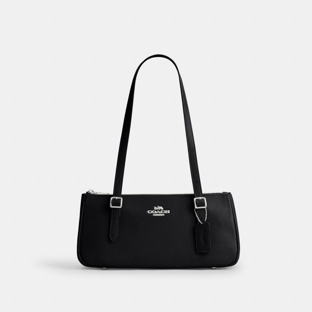 Asher Shoulder Bag Glazed Leather-Silver-Black Glazed Leather-Silver-Black