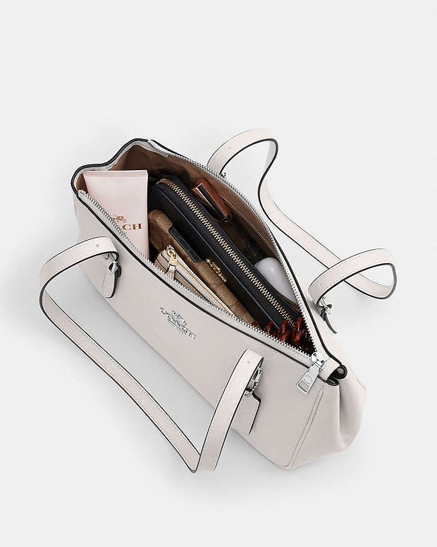 Asher Shoulder Bag Glazed Leather-Silver-Chalk Glazed Leather-Silver-Chalk