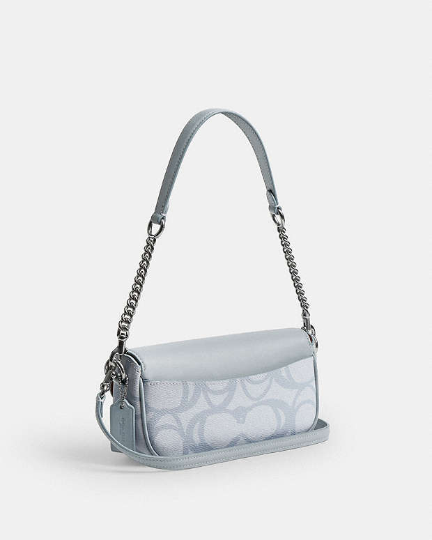 Hailey Flap Bag In Sketch Signature Canvas Signature Canvas-Silver-Ice Blue Signature Canvas-Silver-Ice Blue