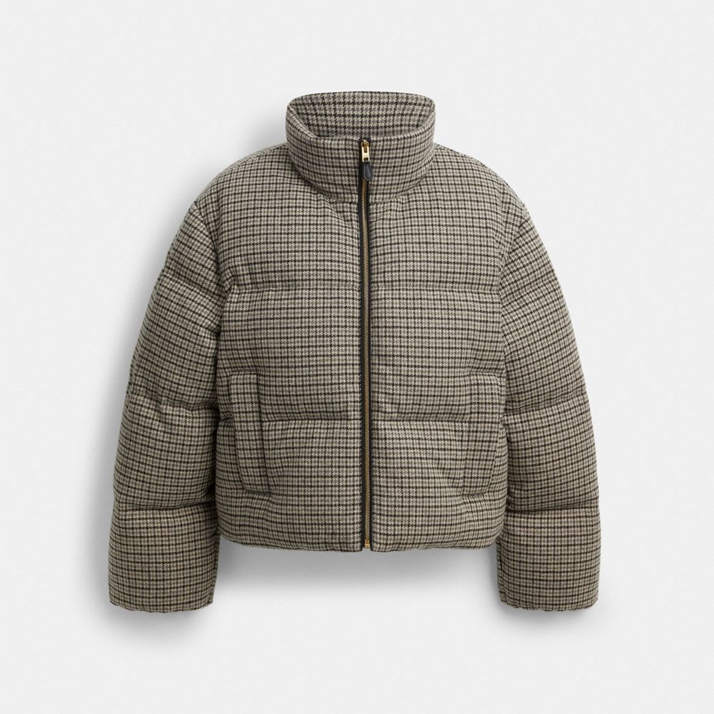 Coach Wool Puffer Houndstooth