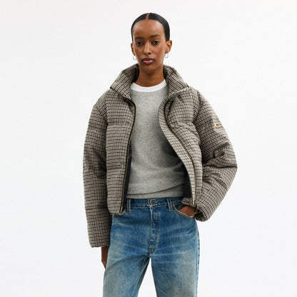 Coach Wool Puffer Houndstooth