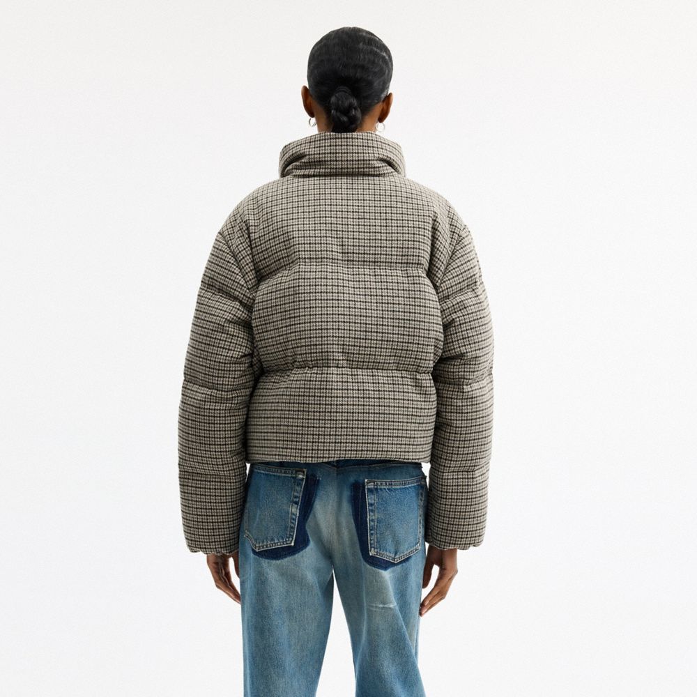 Coach Wool Puffer Houndstooth