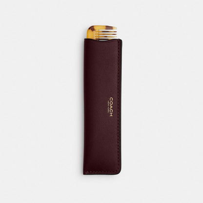Coach Comb With Sleeve Brass Merlot