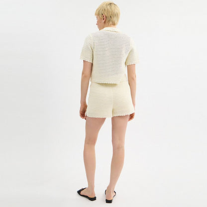 Coach Knit Shorts Cream
