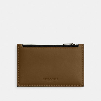 Coach Zip Card Case Gunmetal Green