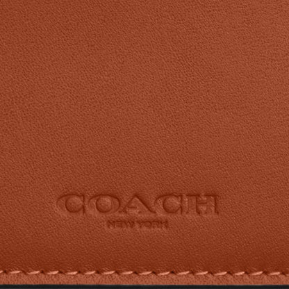 Coach Zip Card Case Gunmetal Tan