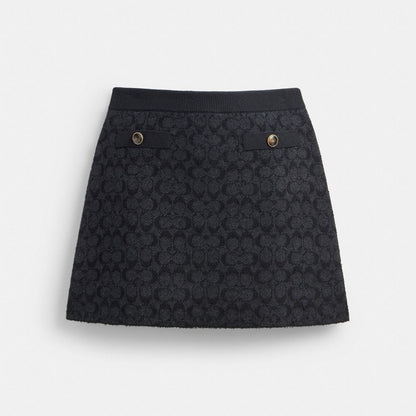 Coach Signature Knit Skirt Black Signature