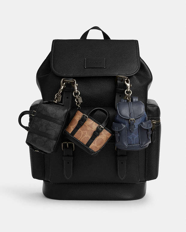 Men's Mini Bag Charms Gunmetal-Charcoal-Black Gunmetal-Charcoal-Black