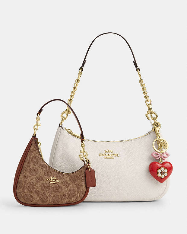 Mini Twisted Teri & Heart Bag Charms Im-Tan-Caramel Im-Tan-Caramel