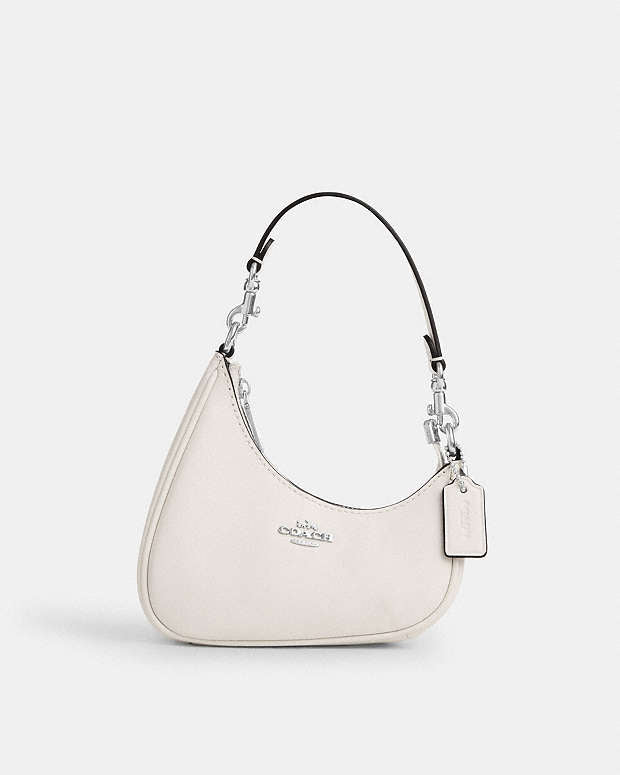 Mini Twisted Teri Bag Charm Smooth Leather-Silver-Chalk Smooth Leather-Silver-Chalk