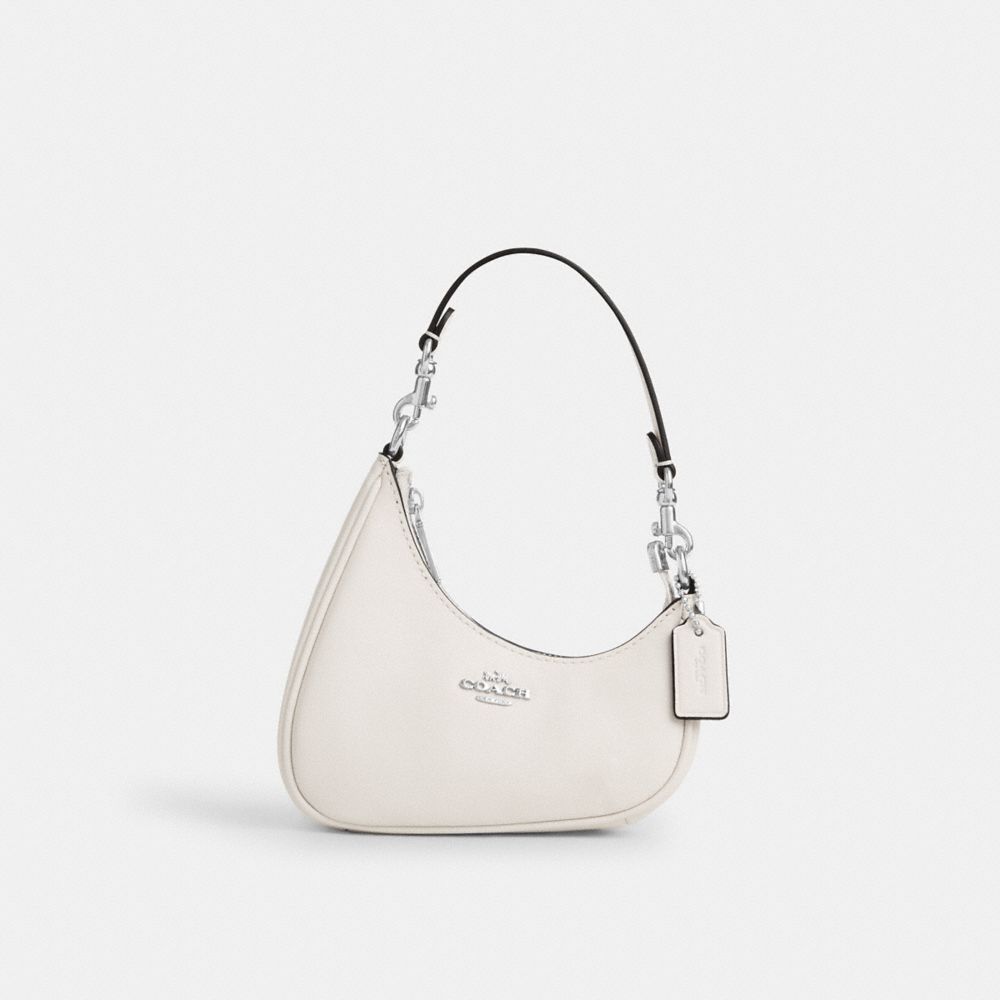Mini Twisted Teri Bag Charm Smooth Leather-Silver-Chalk Smooth Leather-Silver-Chalk