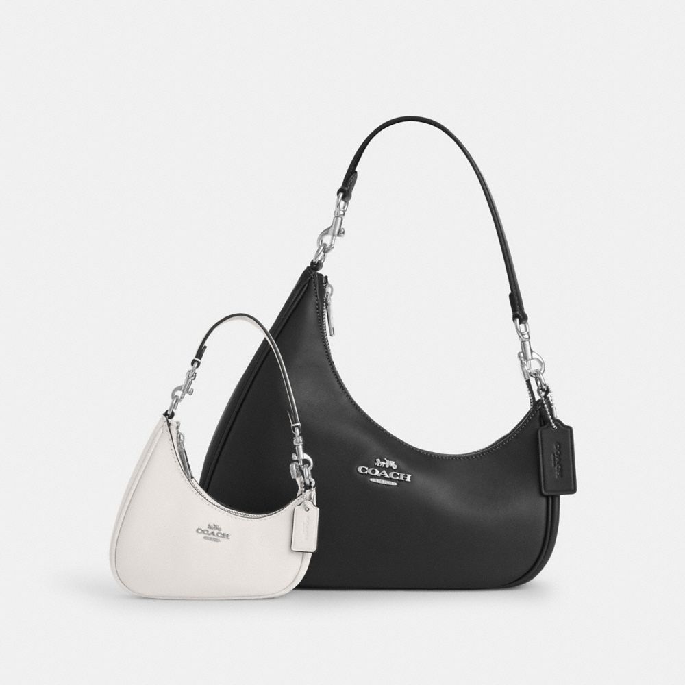 Mini Twisted Teri Bag Charm Smooth Leather-Silver-Chalk Smooth Leather-Silver-Chalk