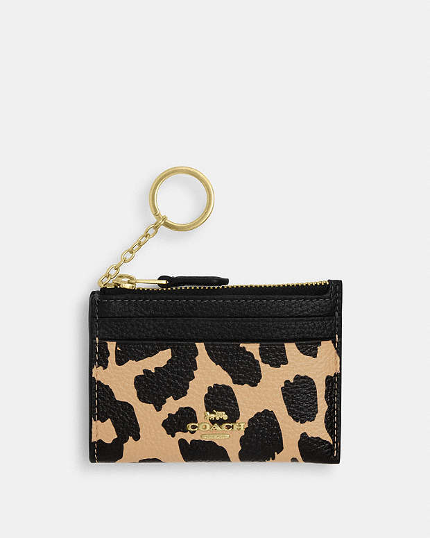 Mini Skinny Id Case With Leopard Print Gold-Leopard Multi Gold-Leopard Multi