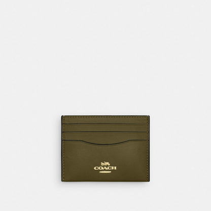 Coach Slim Id Card Case Gold Olive