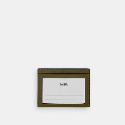 Coach Slim Id Card Case Gold Olive