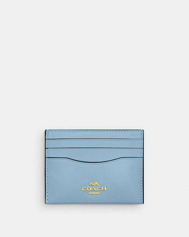 Slim Id Card Case Glazed Leather-Im-Powder Blue Glazed Leather-Im-Powder Blue